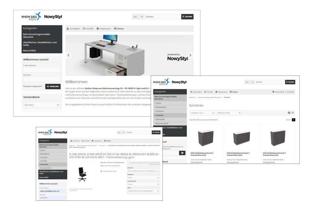 Nowy Styl Kunden-Webshop